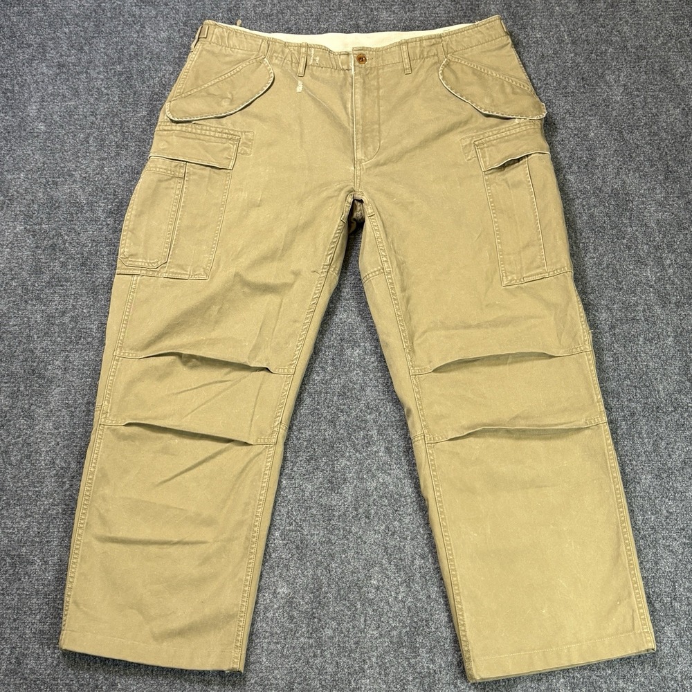 Vintage Polo Ralph Laurent Military Cargo Pants Men's 40x30 Brown M65 Canvas